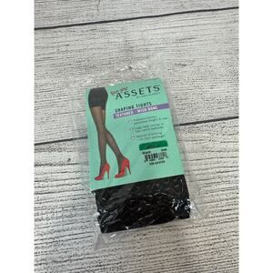 Spanx Assets Women's Black Wish Bone Textured Shaping Tights Size 3